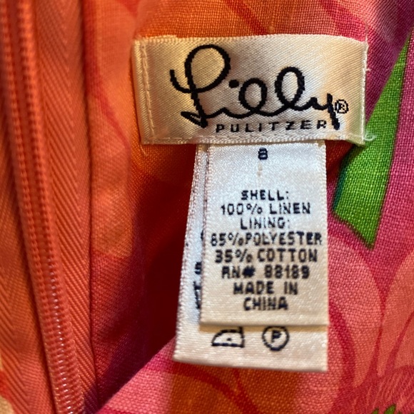 Lilly Pulitzer Pink Linen Floral Dress - Picture 9 of 9